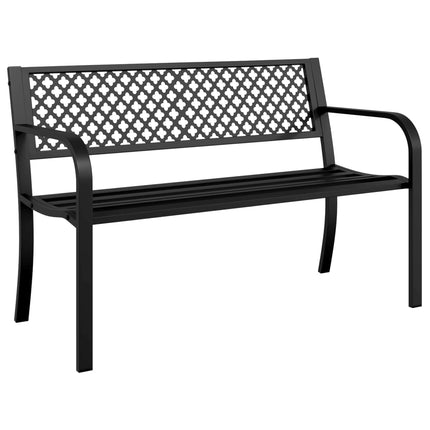 Patio Bench 46.9" Black Steel
