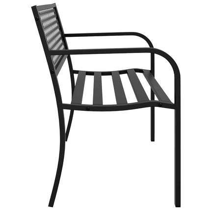 Patio Bench 46.9" Black Steel