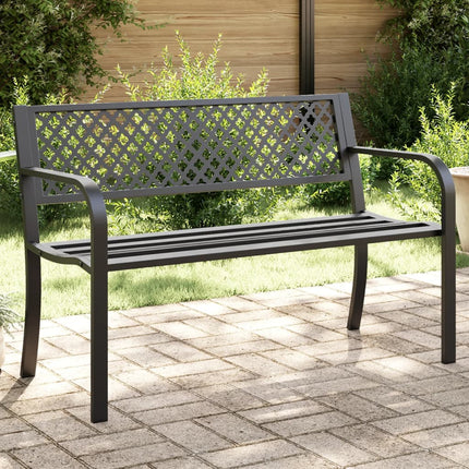 Patio Bench 46.9" Black Steel