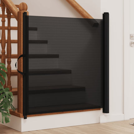 Retractable Pet Gate Black 40.4"x49.2