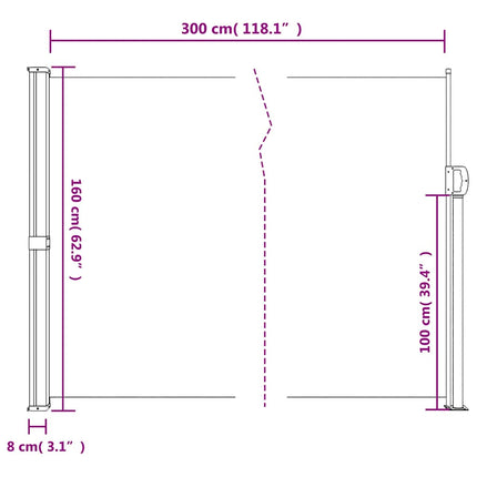 Retractable Side Awning Anthracite 63.0x118.1