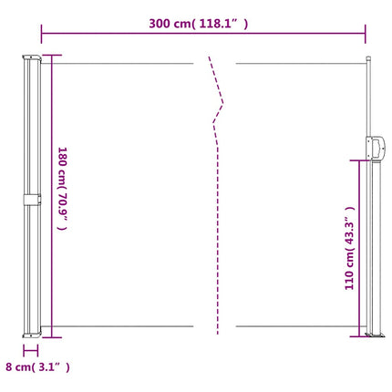 Retractable Side Awning Anthracite 70.9x118.1