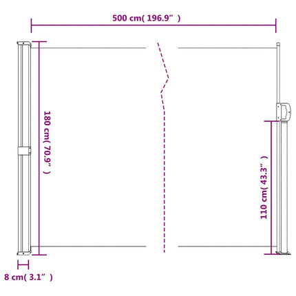 Retractable Side Awning Anthracite 70.9"x196.9