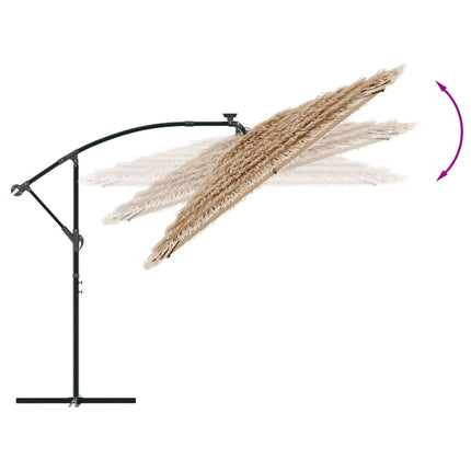 Garden Parasol with Steel Pole Brown 105.9"x105.9"x92.5