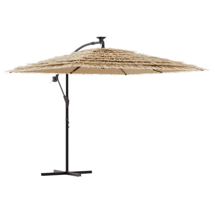 Garden Parasol with Steel Pole Brown 114.2"x114.2"x93.7