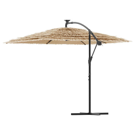 Garden Parasol with Steel Pole Brown 114.2"x114.2"x93.7