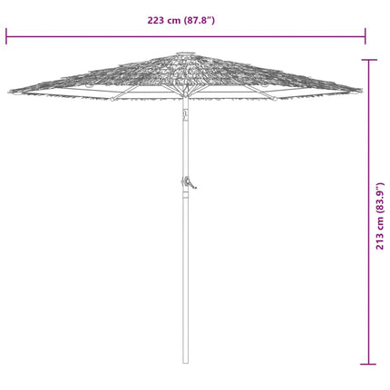 Garden Parasol with Steel Pole Brown 87.8"x87.8"x83.9
