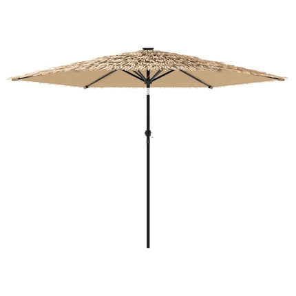 Garden Parasol with Steel Pole Brown 113.4"x113.4"x88.6