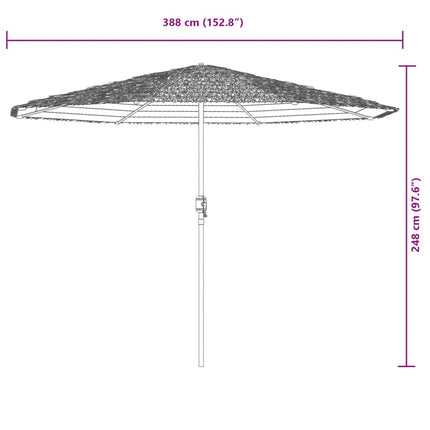 Garden Parasol with Steel Pole Brown 152.8"x152.8"x97.6