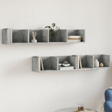 Wall Cabinets 2 pcs Concrete Gray 39"x7.1"x6.5" Engineered Wood