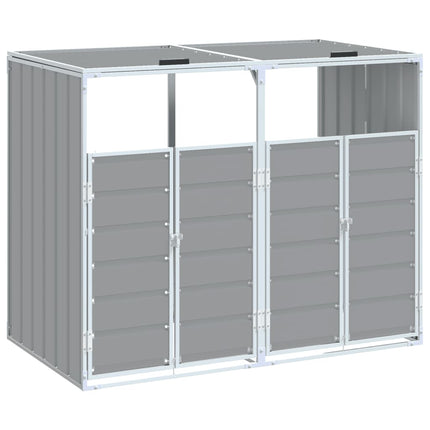 Wheelie Bin Storage for Double Bins Gray 56.7"x31.9"x44.5" Steel