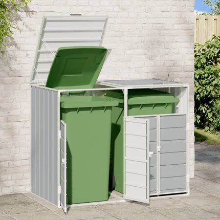 Wheelie Bin Storage for Double Bins Gray 56.7"x31.9"x44.5" Steel
