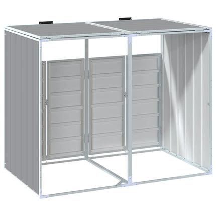 Wheelie Bin Storage for Double Bins Gray 56.7"x31.9"x44.5" Steel