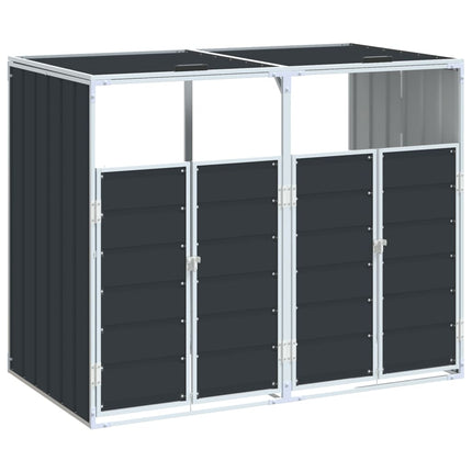 Wheelie Bin Storage for Double Bins Anthracite 56.7"x31.9"x44.5" Steel