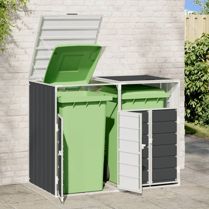 Wheelie Bin Storage for Double Bins Anthracite 56.7"x31.9"x44.5" Steel