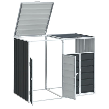 Wheelie Bin Storage for Double Bins Anthracite 56.7"x31.9"x44.5" Steel