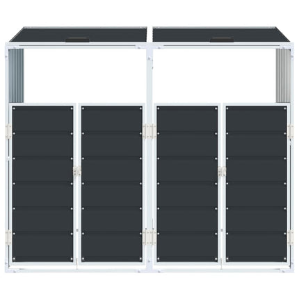 Wheelie Bin Storage for Double Bins Anthracite 56.7"x31.9"x44.5" Steel