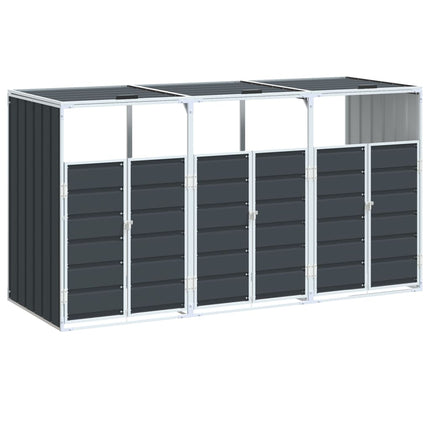Wheelie Bin Storage for Triple Bins Anthracite 85"x31.9"x45.3" Steel
