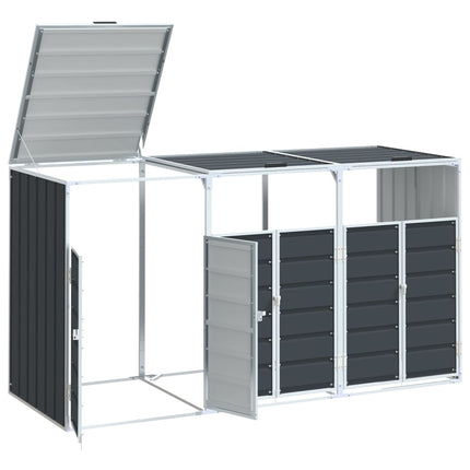 Wheelie Bin Storage for Triple Bins Anthracite 85"x31.9"x45.3" Steel