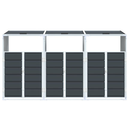 Wheelie Bin Storage for Triple Bins Anthracite 85"x31.9"x45.3" Steel