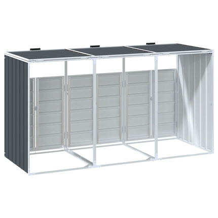 Wheelie Bin Storage for Triple Bins Anthracite 85"x31.9"x45.3" Steel