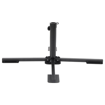 Parasol Base Foldable for Ø1.5"/1.9" Pole Glossy Black Steel