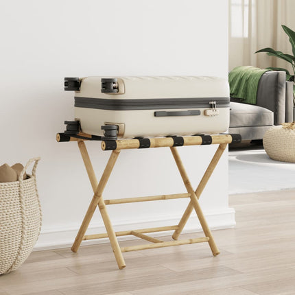 Folding Luggage Rack 24.4"x16.5"x19.9" Bamboo
