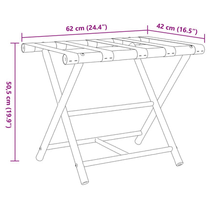 Folding Luggage Rack 24.4"x16.5"x19.9" Bamboo
