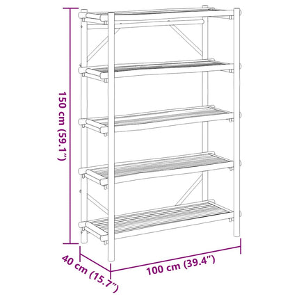 5-Layer Shelf 39.4"x15.7"x59.1" Bamboo