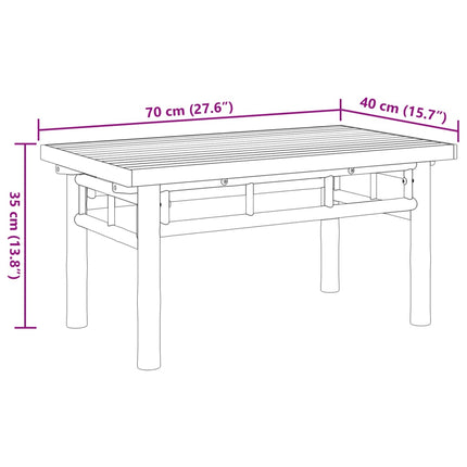 Coffee Table 27.6"x15.7"x13.8" Bamboo