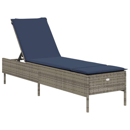 Sun Loungers with Cushions 2 pcs Gray Poly Rattan