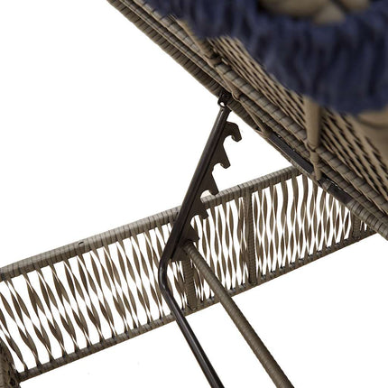 Sun Loungers with Cushions 2 pcs Gray Poly Rattan
