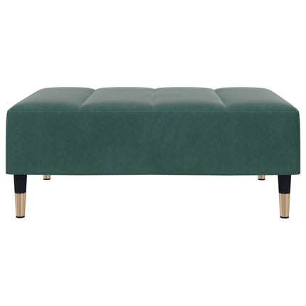 2-Seater Sofa Bed with Footstool Dark Green Velvet