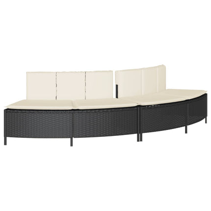 Hot Tub Surround Black Poly Rattan and Solid Wood Acacia