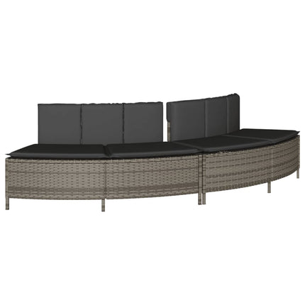 Hot Tub Surround Gray Poly Rattan and Solid Wood Acacia