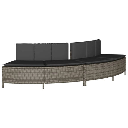 Hot Tub Surround Gray Poly Rattan and Solid Wood Acacia