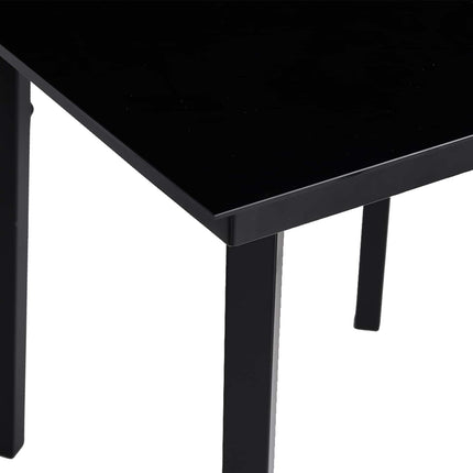 Garden Dining Set with Cushion 5 pcs Black Poly Rattan