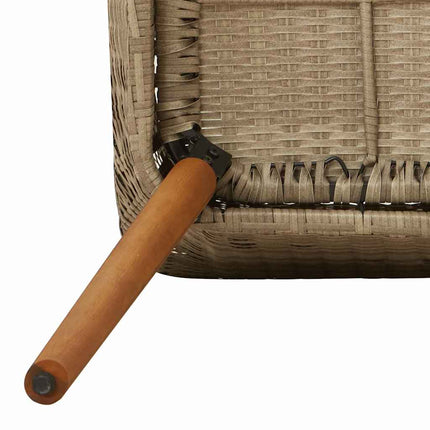 Garden Dining Set with Cushion 3 pcs Beige Poly Rattan