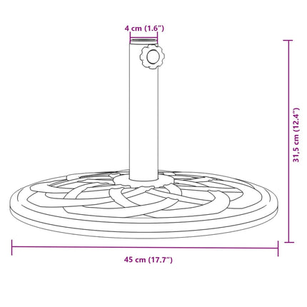 Parasol Base for Ø1.5"/1.9" Poles 26.5 lb Round