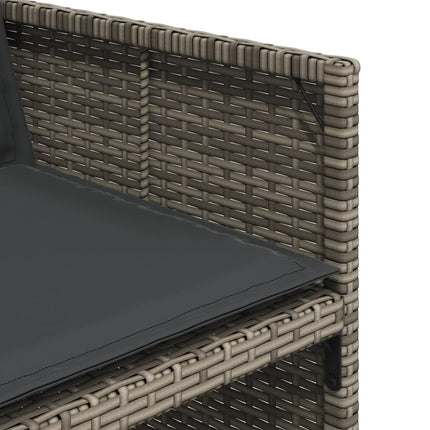 13 Piece Patio Dining Set with Cushions Gray Poly Rattan