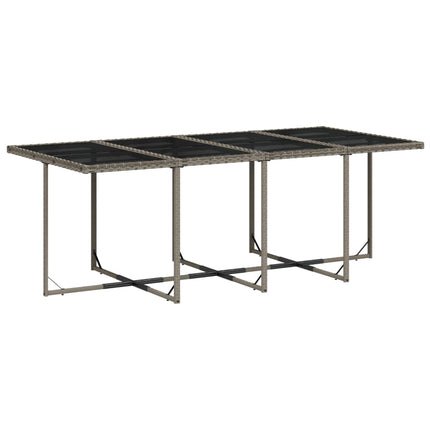 Patio Dining Set Set of 12 Grey Poly Rattan 12 Seater Foldable