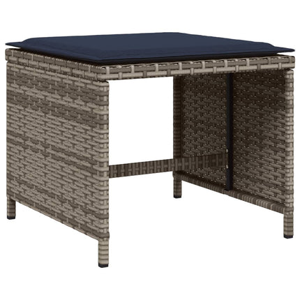 Patio Dining Set Set of 12 Grey Poly Rattan 12 Seater Foldable