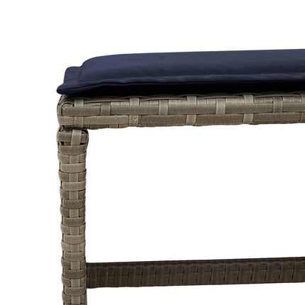 17 Piece Garden Dining Set with Cushions Grey Poly Rattan