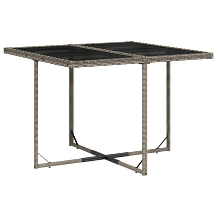 11 Piece Patio Dining Set with Cushions Gray Poly Rattan