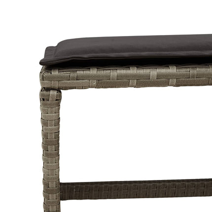 17 Piece Patio Dining Set with Cushions Gray Poly Rattan