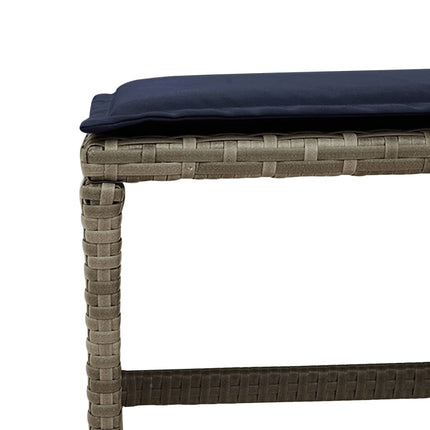 17 Piece Patio Dining Set with Cushions Gray Poly Rattan
