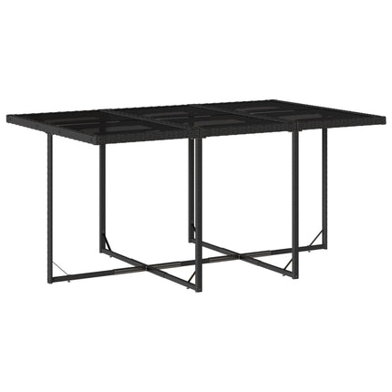 11 Piece Patio Dining Set with Cushions Black Poly Rattan