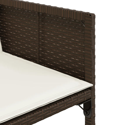 13 Piece Patio Dining Set with Cushions Brown Poly Rattan