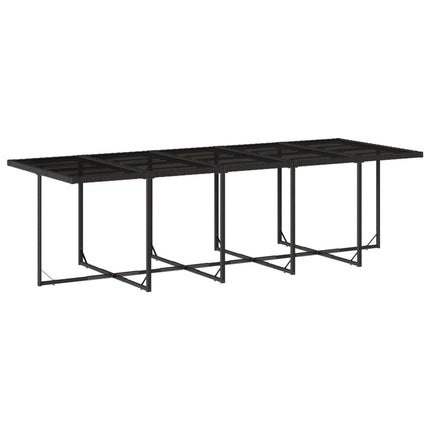 15 Piece Patio Dining Set with Cushions Black Poly Rattan