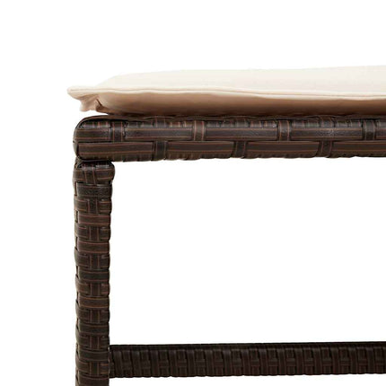 15 Piece Patio Dining Set with Cushions Brown Poly Rattan